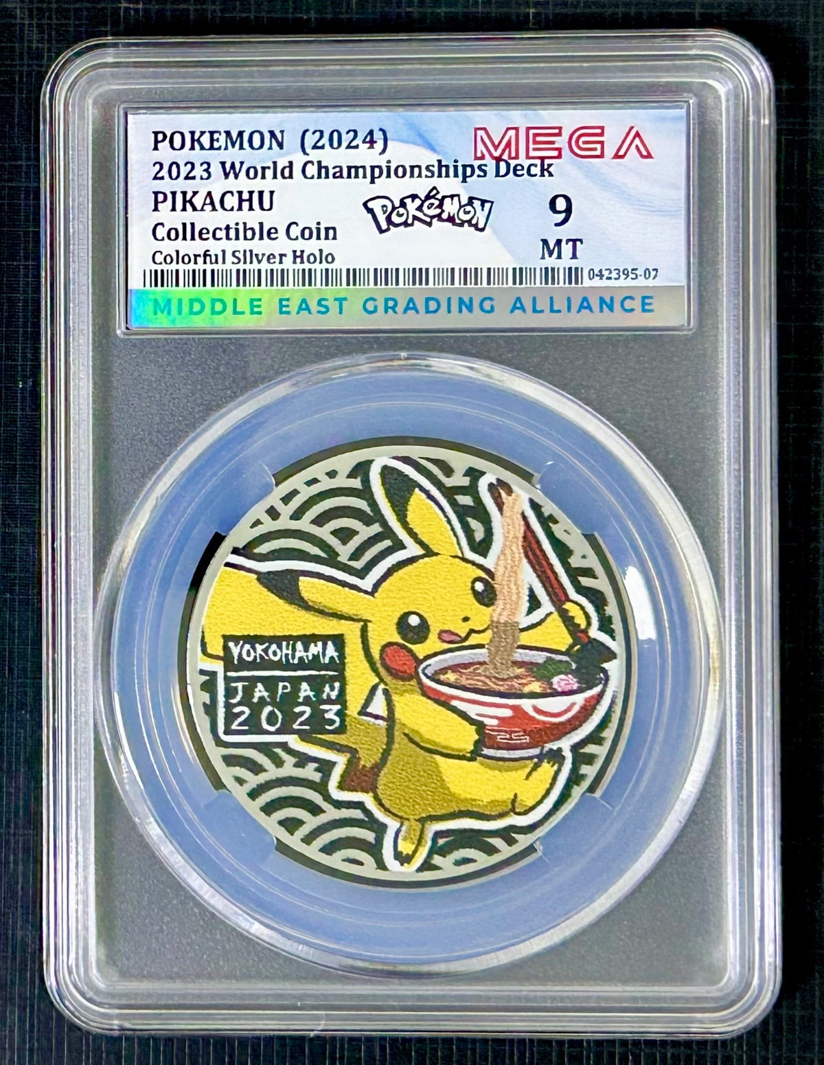 POKEMON Collectible Coin PIKACHU  WCS 2023 (MEGA Grade 9 MT)
