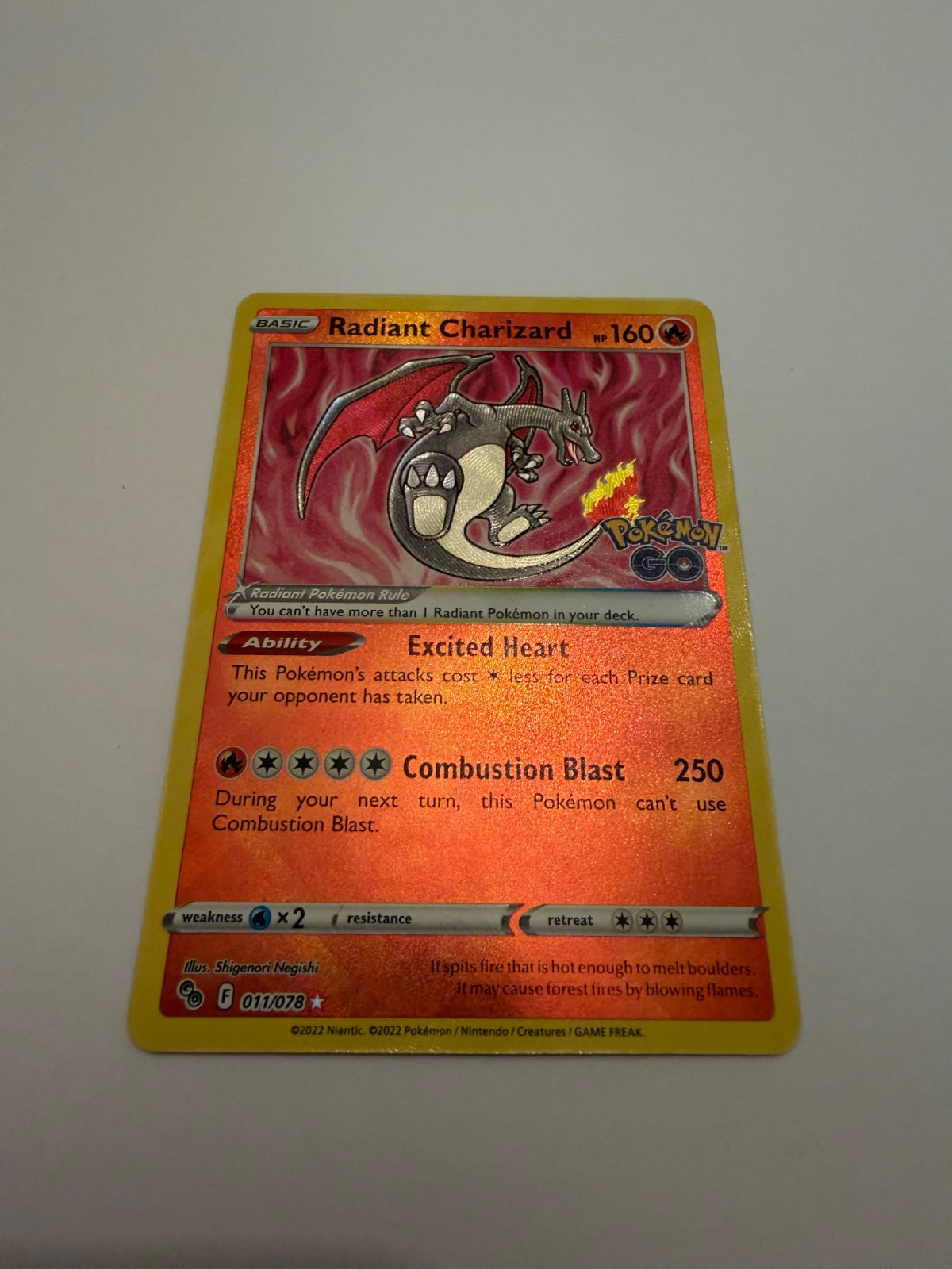 Radiant Charizard 011/078 (Pokemon Go)