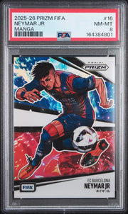 PANINI PRIZM FIFA MANGA #16 NEYMAR JR PSA 8