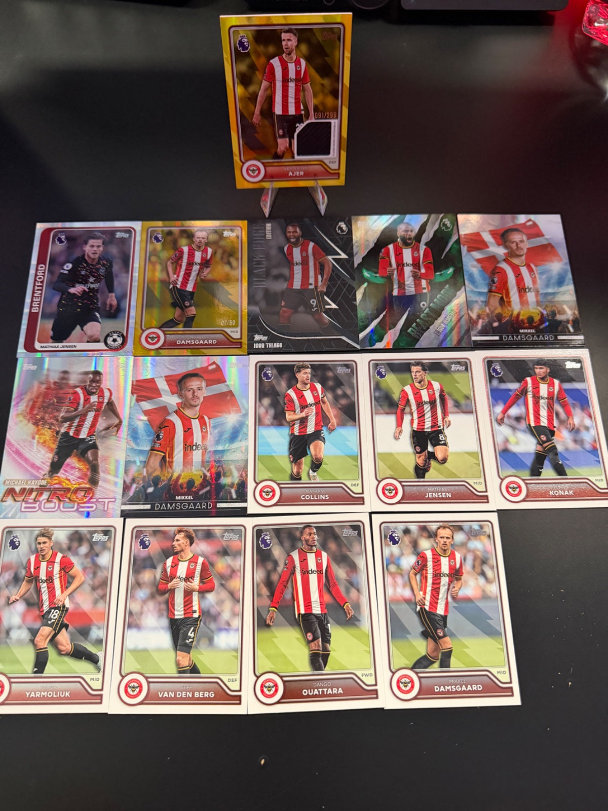 Topps Premier League 2026/27 Brentford Lot x15 – Ajer Relic /299, Damsgaard Gold /50, Igor Thiago Black Edge