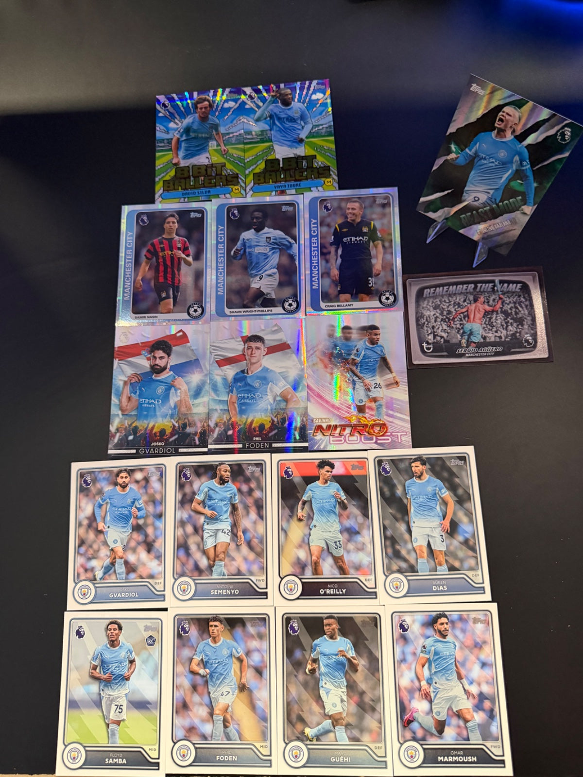 Topps Premier League 2026/27 Man City Lot x18 – Erling Haaland Beast Mode, Sergio Agüero Remember the Name, Foden, Silva, Touré