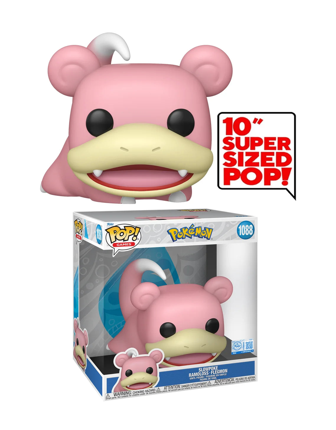 Funko Pop! 10" Super Sized Pop Games : Pokemon - Slowpoke #1088