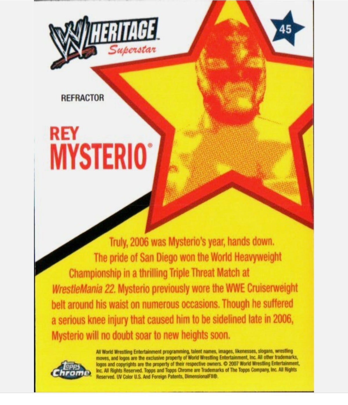 2007 Topps Heritage II Chrome WWE - Refractors #45 Rey Mysterio