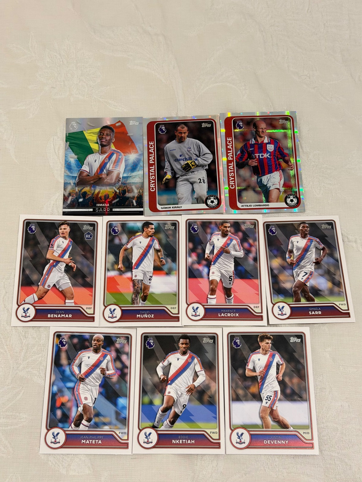 Topps Premier League 2026/27 Crystal Palace Lot x10 – Gábor Király & Attilio Lombardo Retro Threads, Ismaïla Sarr Flying the Flag