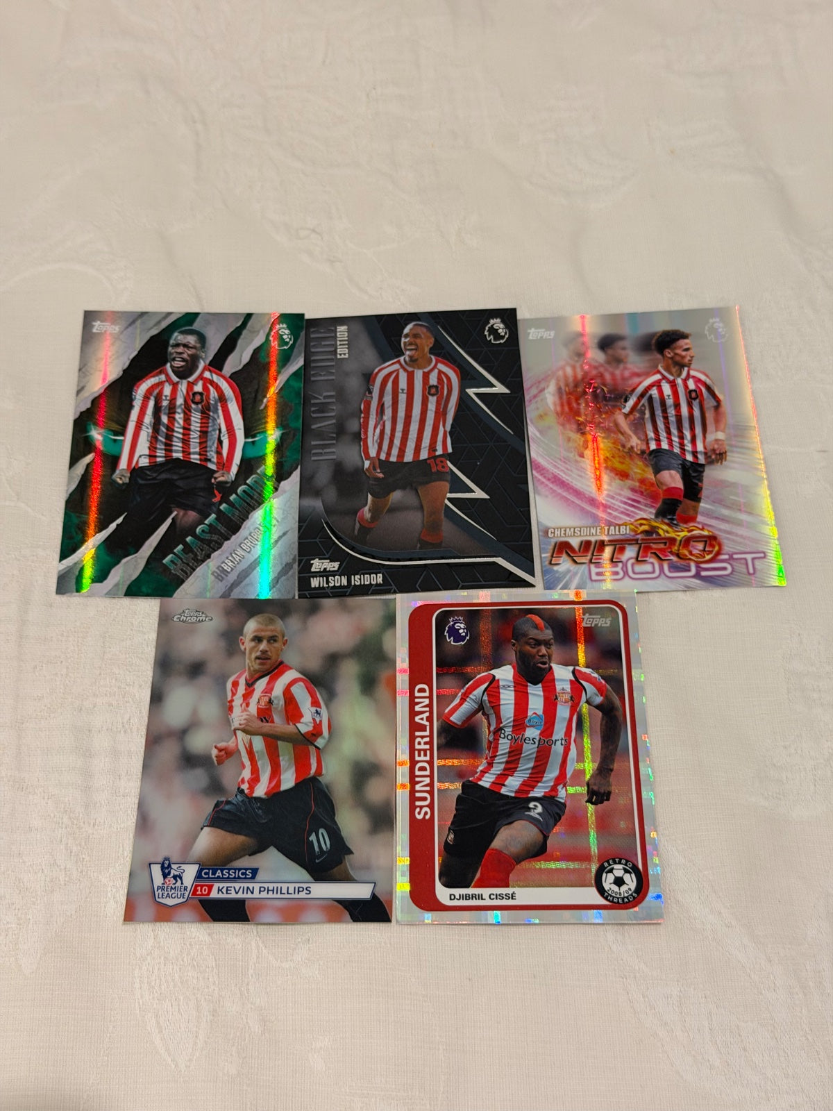 Topps Premier League 2026/27 Sunderland Lot x13 – Kevin Phillips Chrome Classics, Wilson Isidor Black Edge, Djibril Cissé Retro Threads