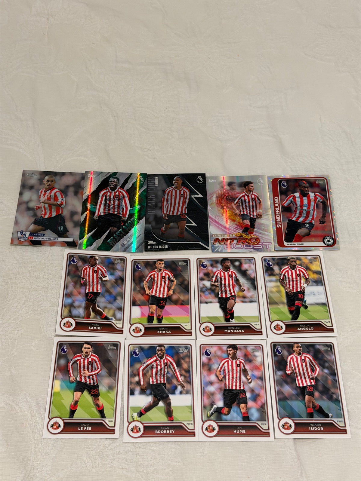 Topps Premier League 2026/27 Sunderland Lot x13 – Kevin Phillips Chrome Classics, Wilson Isidor Black Edge, Djibril Cissé Retro Threads