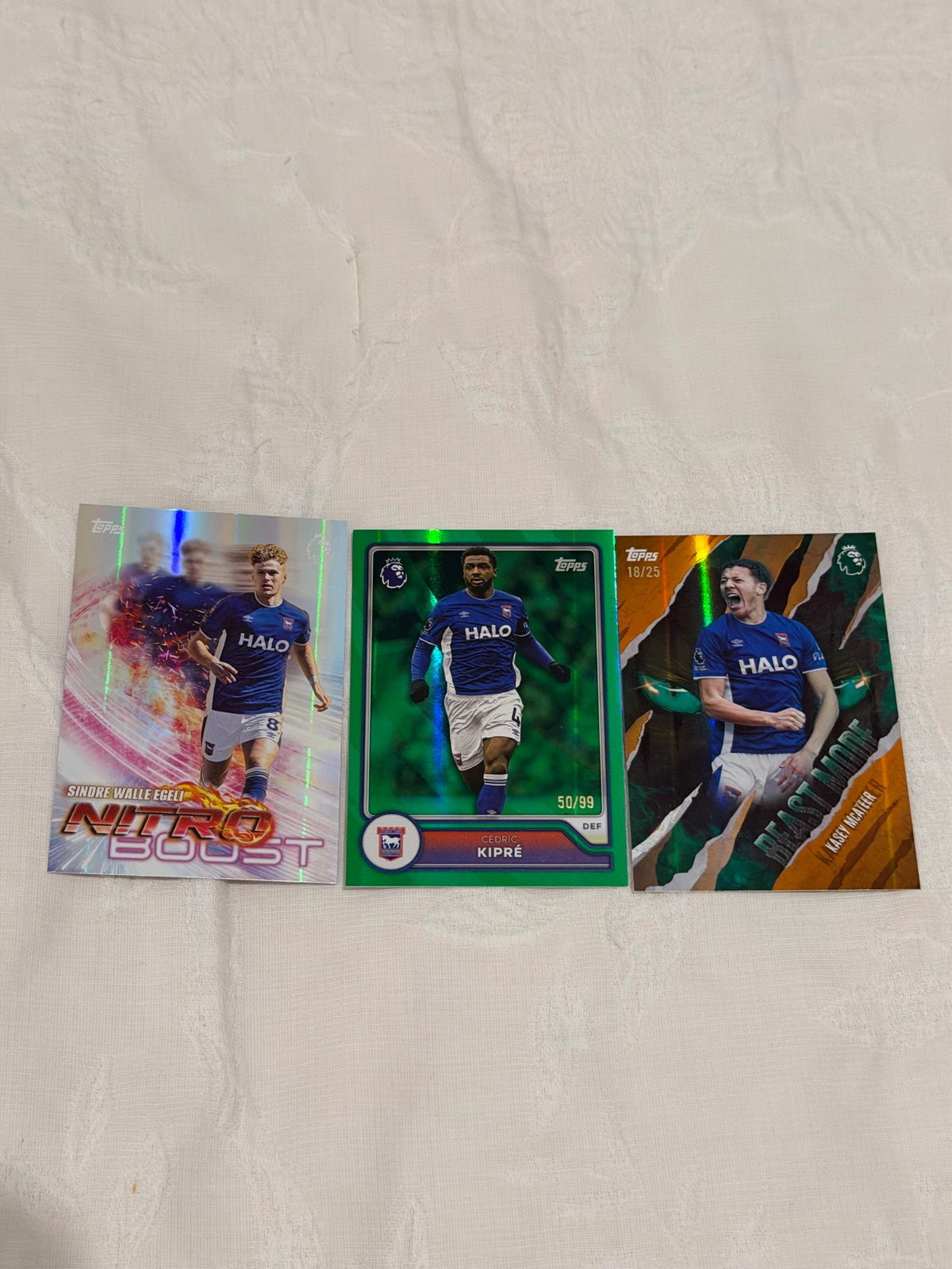 Topps Premier League 2026/27 Ipswich Town Lot x10 – Kasey McAteer Beast Mode Orange /25, Cédric Kipré Green /99