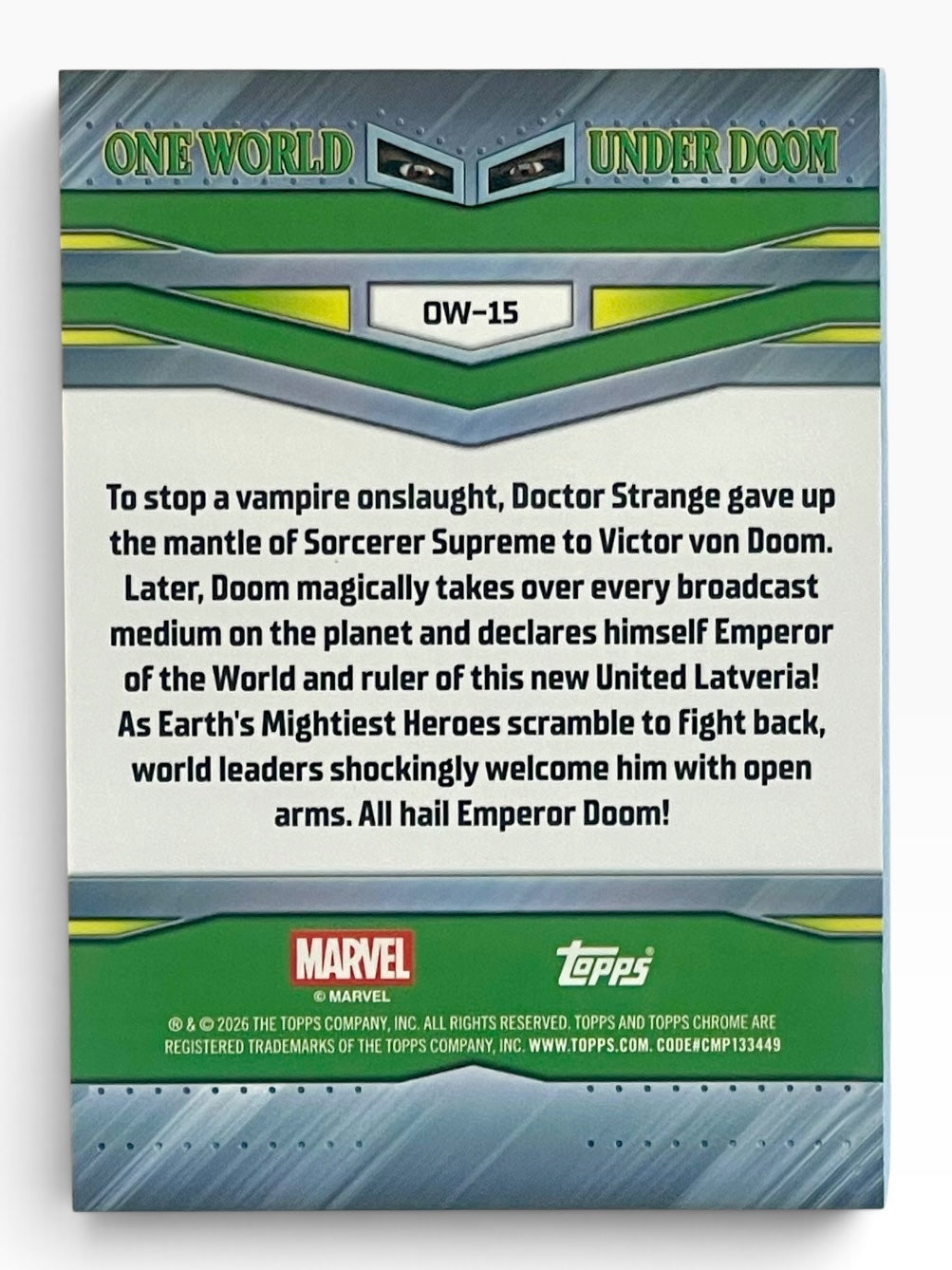 2026 Topps Chrome Marvel One World Under Doom OW-15