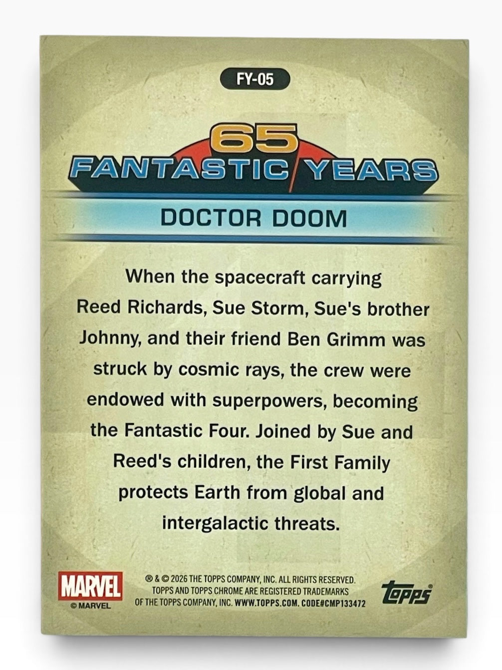 2026 Topps Chrome Marvel Doctor Doom 65 Fantastic Years