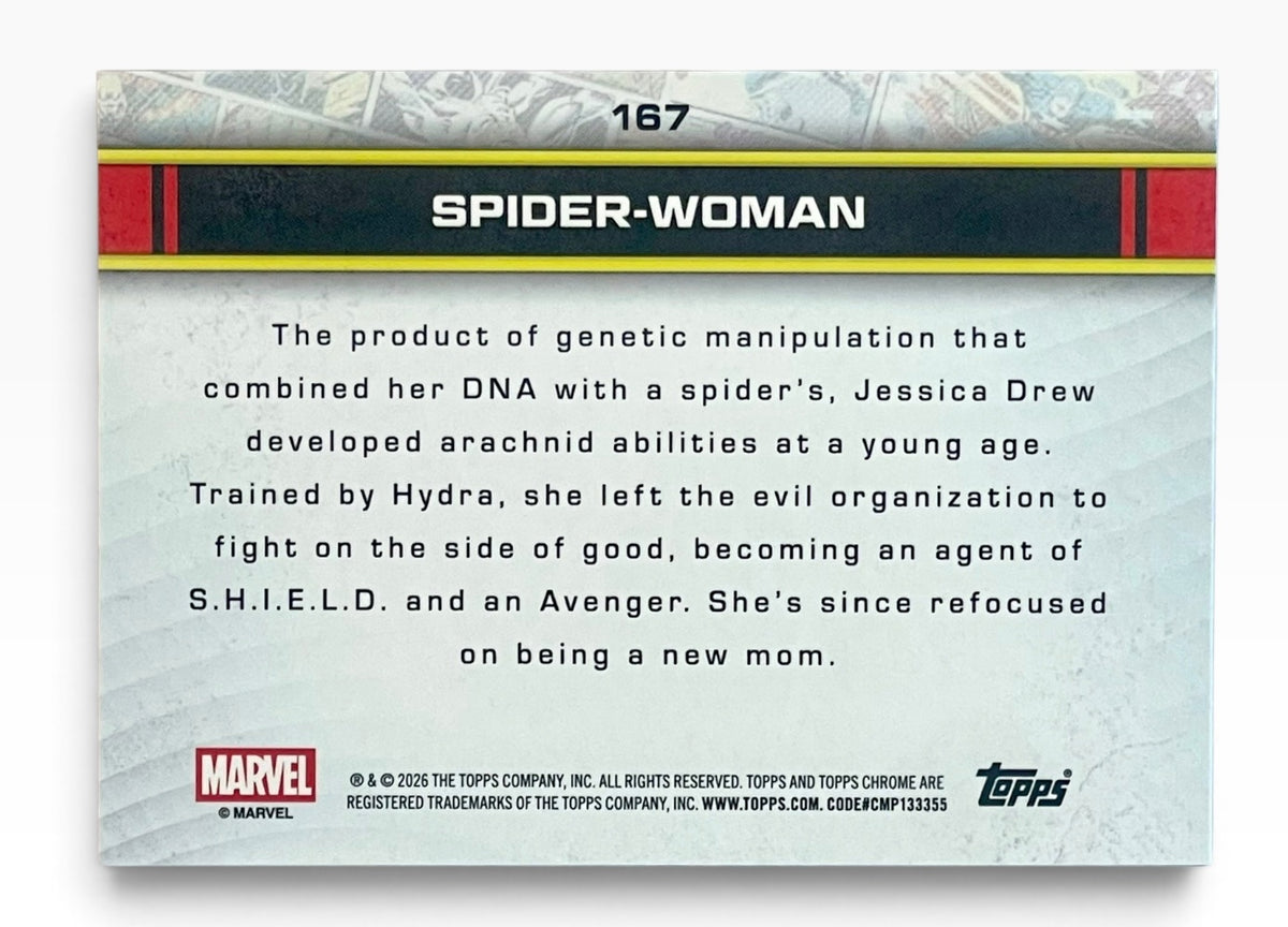 2026 Topps Chrome Marvel Spider-Woman Purple Shimmer /75