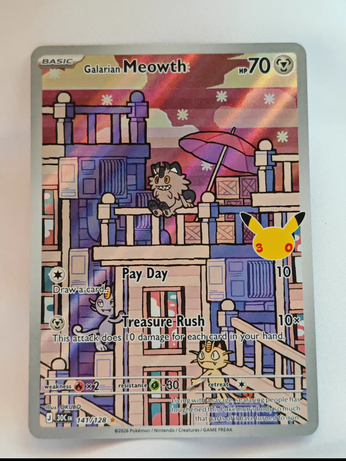 Galarian Meowth 141/128 (30th Celebration)