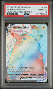 Pikachu VMAX (Secret) 188/185 (Vivid Voltage) — PSA 10