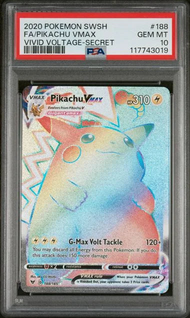 Pikachu VMAX (Secret) 188/185 (Vivid Voltage) — PSA 10