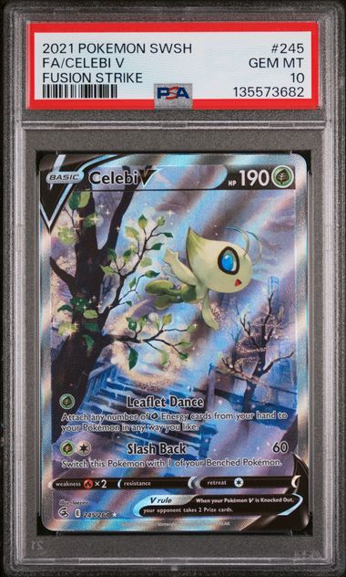 Celebi V (Alternate Full Art) 245/264 (Fusion Strike) — PSA 10