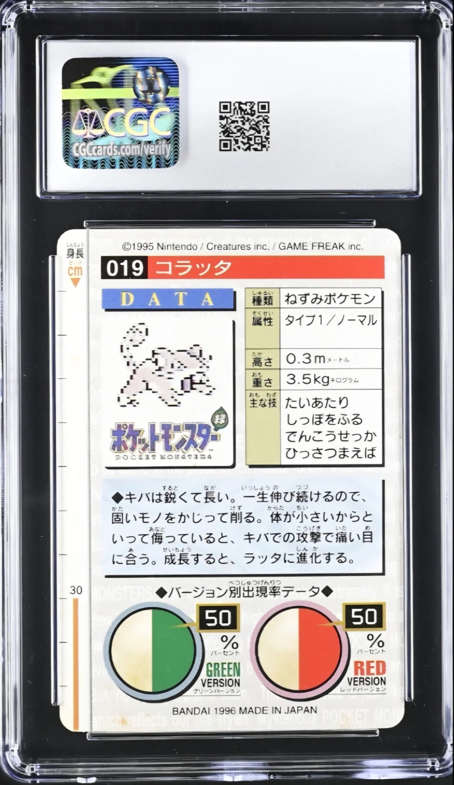 1996 Rattata (BANDAI Pokemon Carddass)