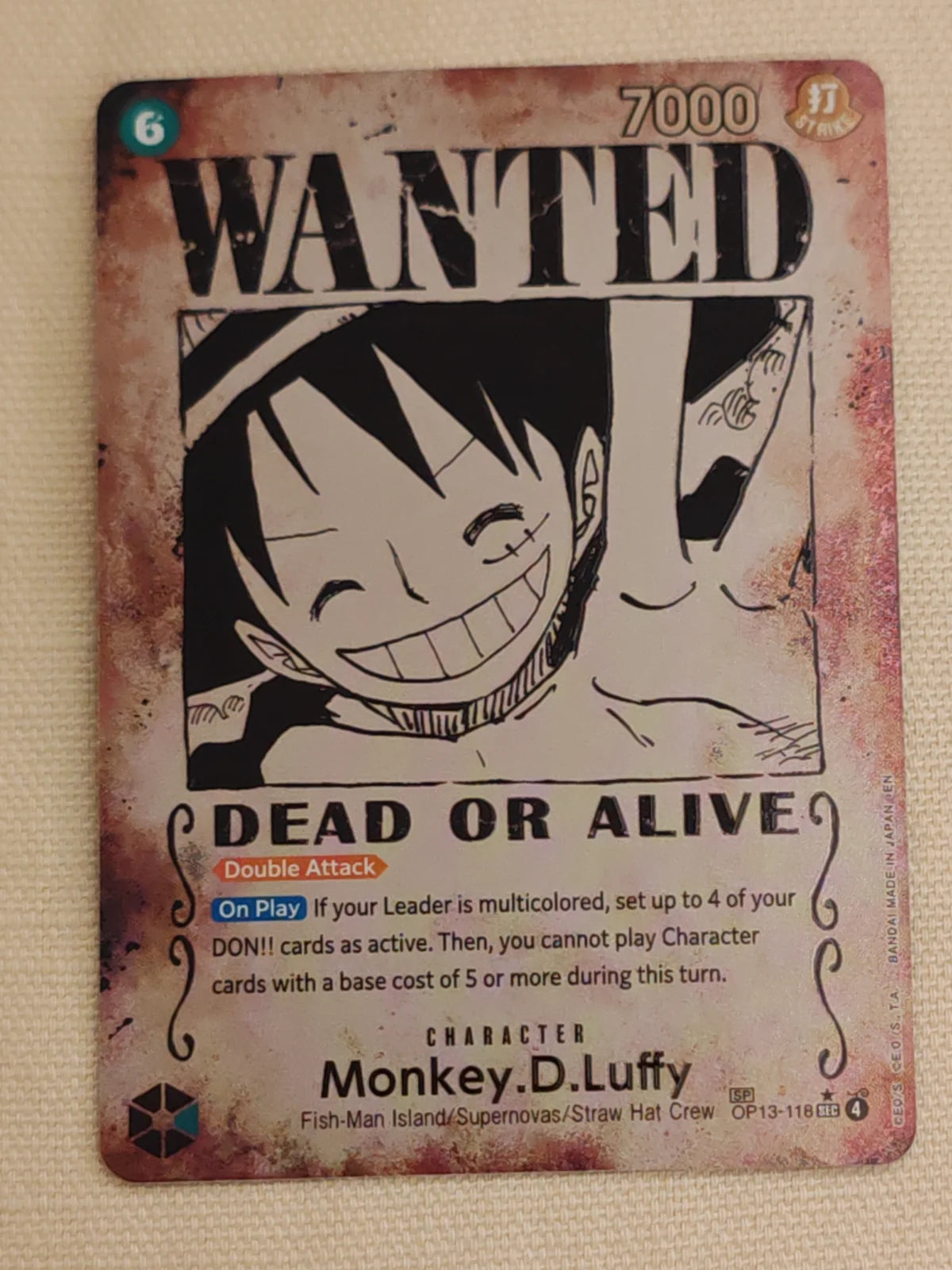 Monkey.D.Luffy (118) (Wanted Poster) OP13-118 (Carrying On His Will)