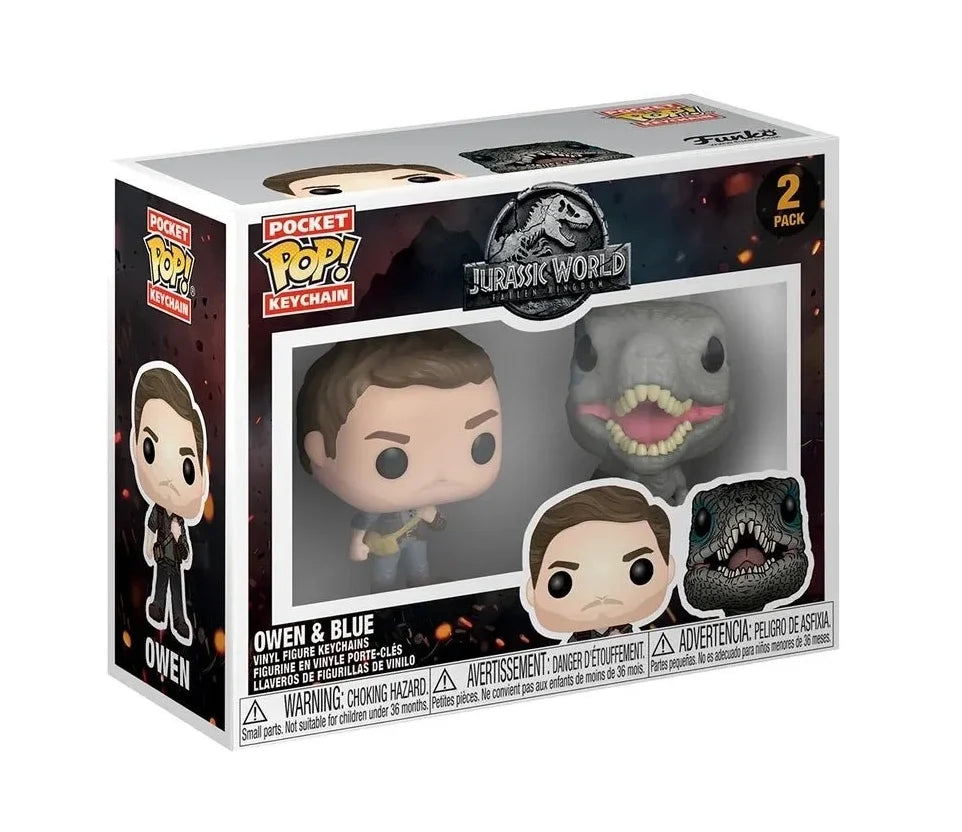 Funko Pocket POP! Jurassic World - Owen & Blue, 2 Pack Pocket POP Keychain