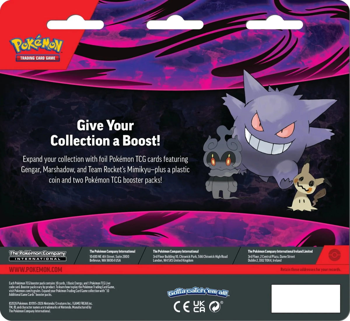 Enhanced 2-Pack Blister Pack (Pitch Black & Chaos Rising) [Gengar, Marshadow, Team Rocket's Mimikyu] Promo