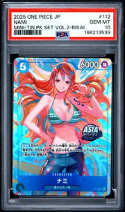 PSA 10 - 2025 ONE PIECE JAPANESE MINI-TIN PACK SET VOL.2 #112 NAMI MINI-TIN PK SET VOL.2-BISAI