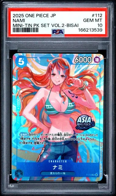 PSA 10 - 2025 ONE PIECE JAPANESE MINI-TIN PACK SET VOL.2 #112 NAMI MINI-TIN PK SET VOL.2-BISAI