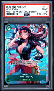 PSA 9 -2025 ONE PIECE JAPANESE MINI-TIN PACK SET VOL.2 #111 NICO ROBIN MINI-TIN PK SET VOL.2-BISAI