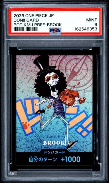 PSA 9 -2026 ONE PIECE JAPANESE PREMIUM CARD COLLECTION KUMAMOTO PREFECTURE SPECIAL DON!! CARD PCC KMJ PREF-BROOK