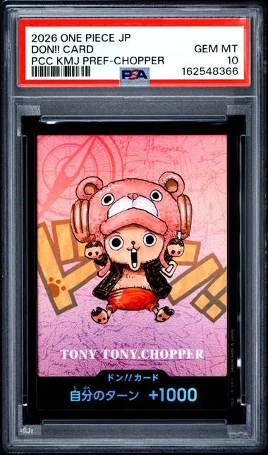 PSA 10 - 2026 ONE PIECE JAPANESE PREMIUM CARD COLLECTION KUMAMOTO PREFECTURE SPECIAL DON!! CARD PCC KMJ PREF-CHOPPER