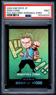 PSA 9 - 2026 ONE PIECE JAPANESE PREMIUM CARD COLLECTION KUMAMOTO PREFECTURE SPECIAL DON!! CARD PCC KMJ PREF-RORONOA ZORO