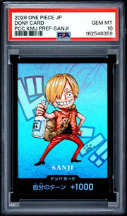 PSA 10 - 2026 ONE PIECE JAPANESE PREMIUM CARD COLLECTION KUMAMOTO PREFECTURE SPECIAL DON!! CARD PCC KMJ PREF-SANJI