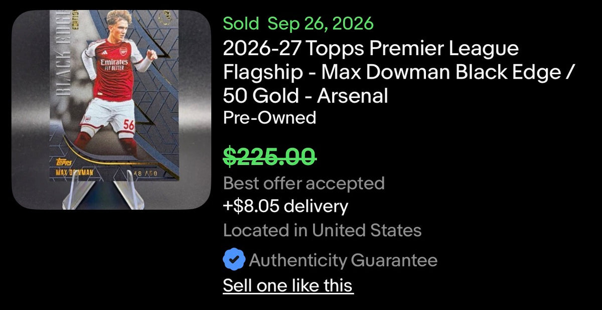 Max Dowman Black Edge /50 Gold - 2026-27 Topps Premier League Flagship - Arsenal