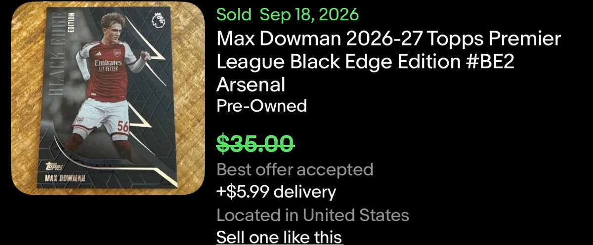 2026-27 Topps Premier League Flagship - Max Dowman Black Edge Base - Arsenal