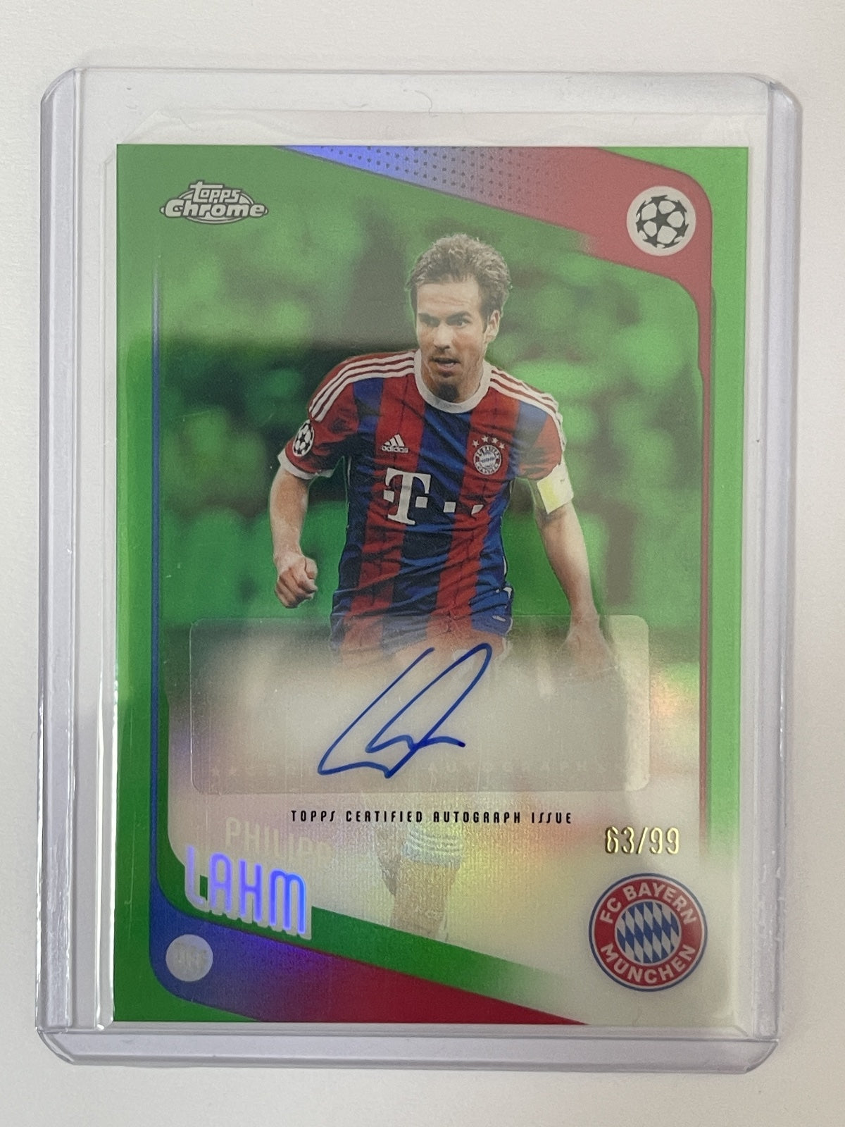 Philipp Lahm AUTO /99 2025-26 Topps Chrome UEFA Green Refractor
