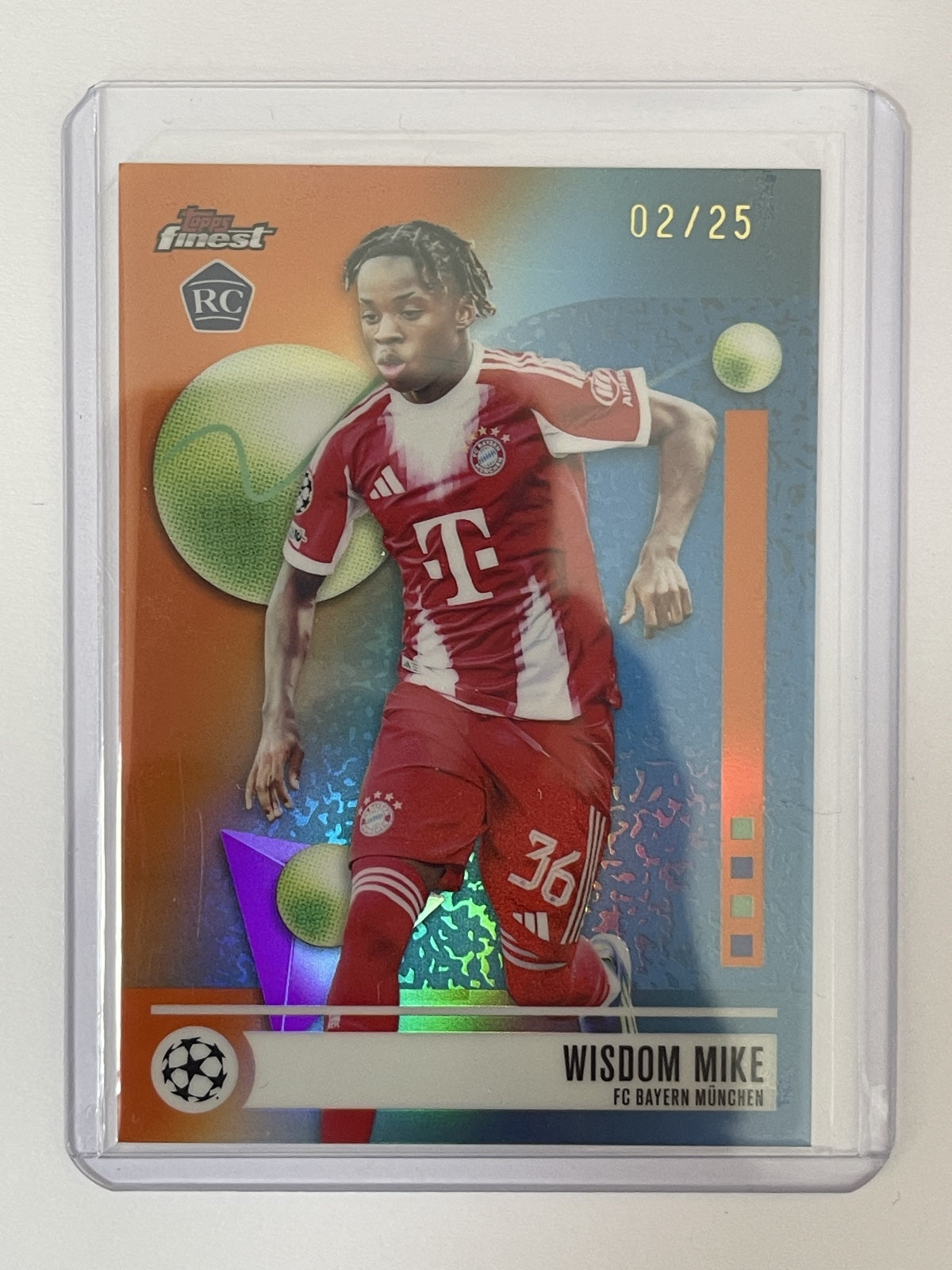 Wisdom Mike Rookie RC - 2025 Topps Finest UEFA Club Competitions Common /25