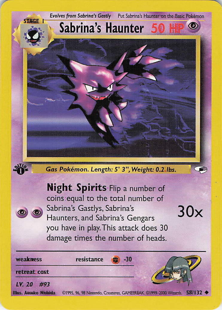 Sabrina's Haunter 58 · 1st Edition (Gym Heroes)