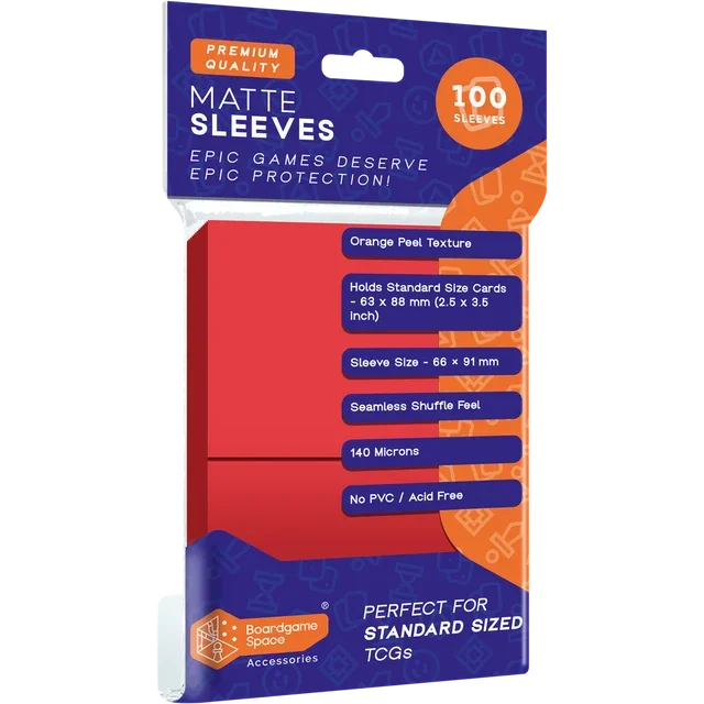 Sleeves: BGS - Matte (66 x 91mm) (x100) - Red
