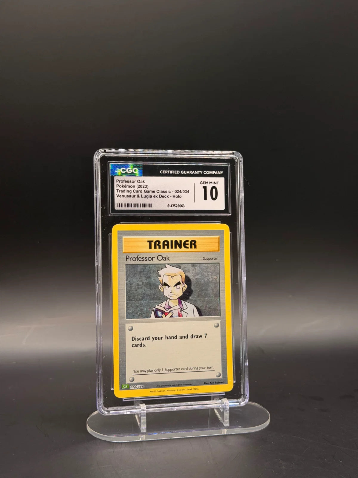 Professor Oak (CLV) 024/034 (Trading Card Game Classic) — CGC 10