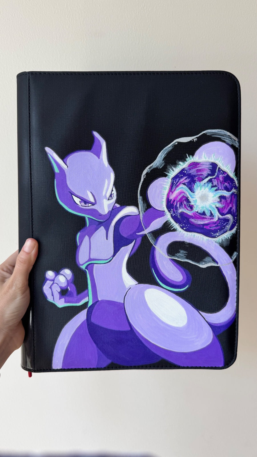 Mewtwo Hand-Painted Custom Binder 3x3