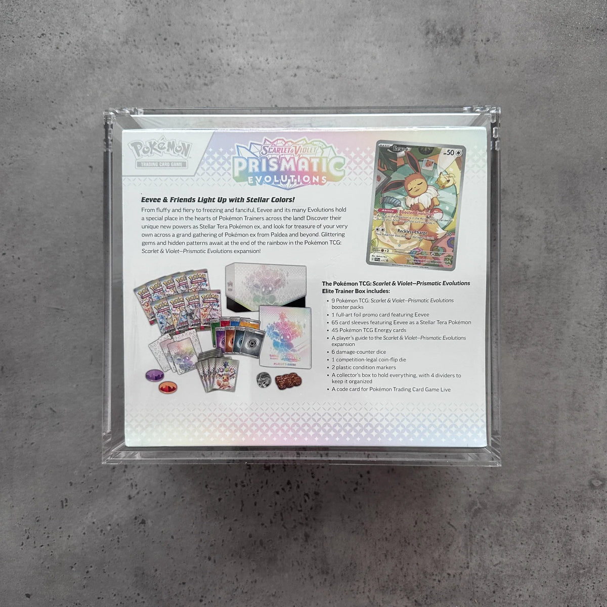 Prismatic  Evolution ETB SEALED  with  Acrylic Case Included