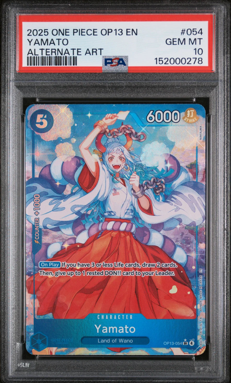 Yamato (Alternate Art) OP13-054 (Carrying On His Will) — PSA 10