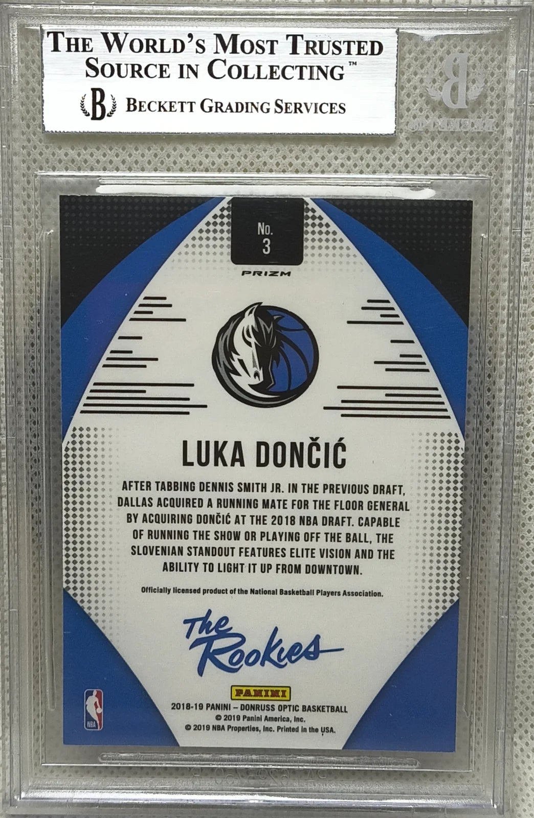 2018 Donruss Optic The Rookies Holo Luka Doncic BGS 8.5 RC