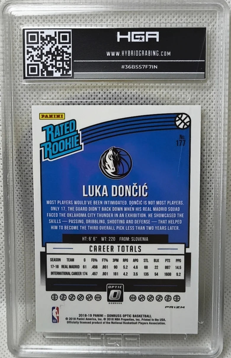 2018 Panini Donruss Optic Rated Rookies Luka Doncic SHOCK HGA 9 RC