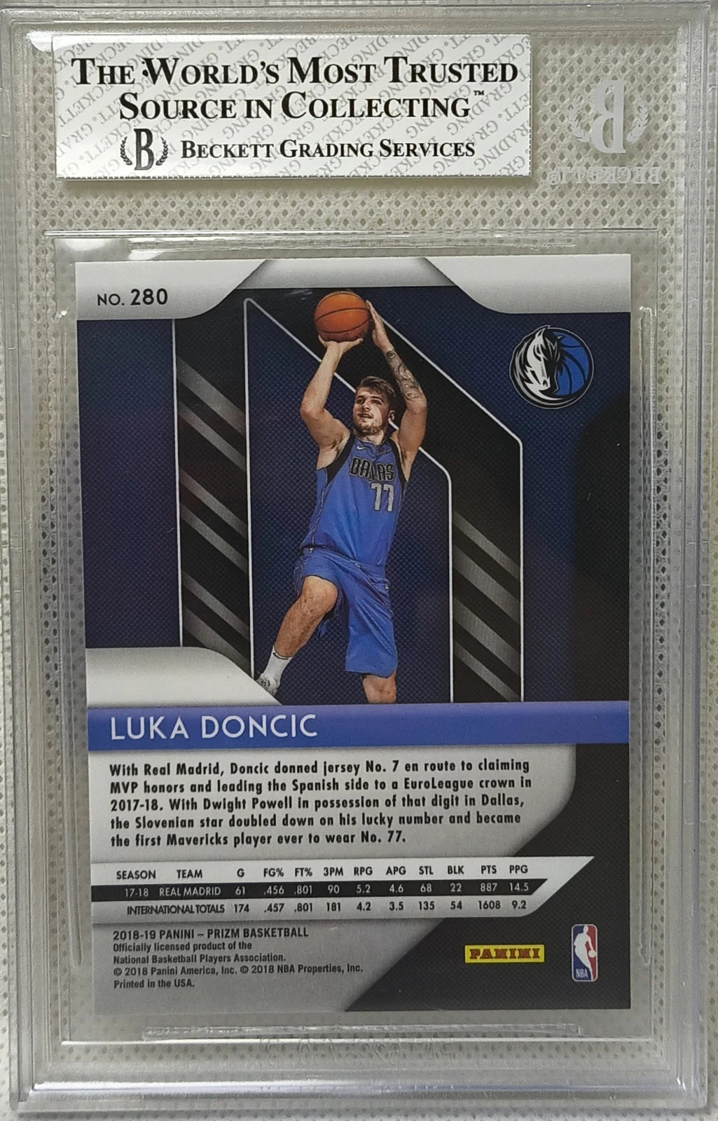 2018 Panini Prizm Luka Doncic BGS 8 RC