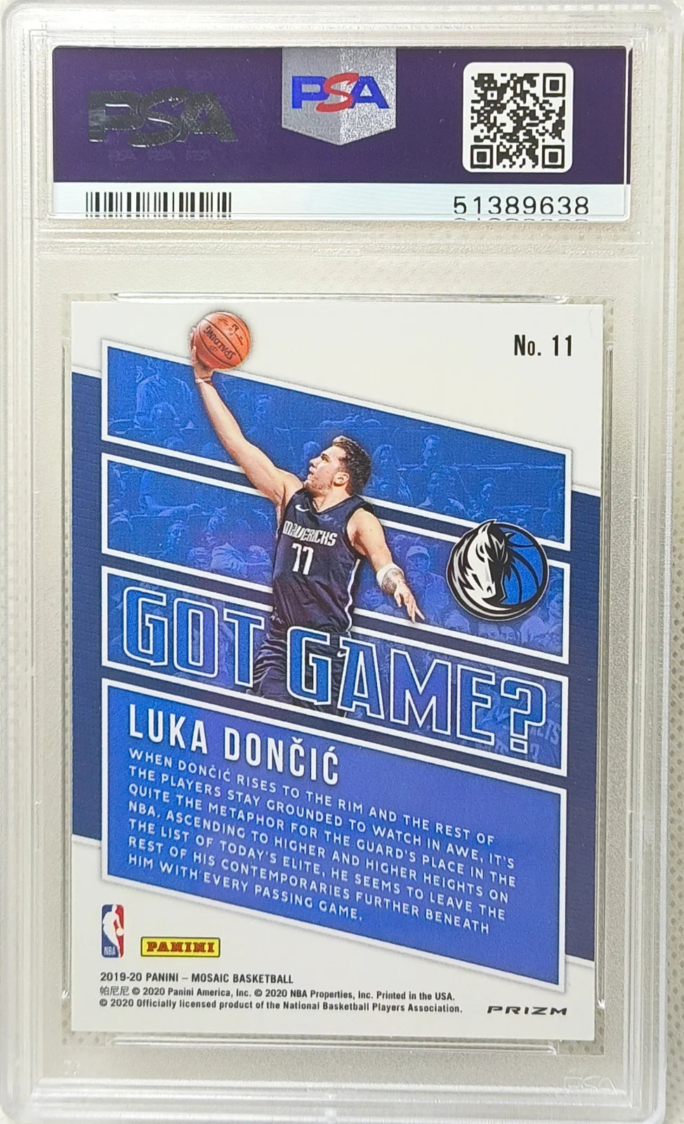 2019 Panini Mosaic #11 Got Game Green Mosaic Luka Doncic