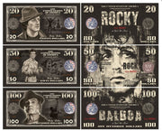 ROCKY BALBOA _ set of  20, 50, 100 dollars  UNCB Banknotes