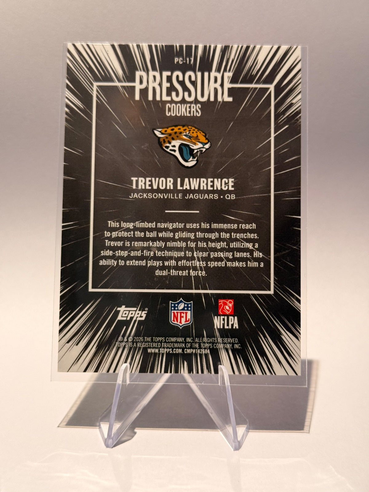 2026 Topps Trevor Lawrence #PC-17 – Pressure Cookers Pink Crackle Foil – Jacksonville Jaguars