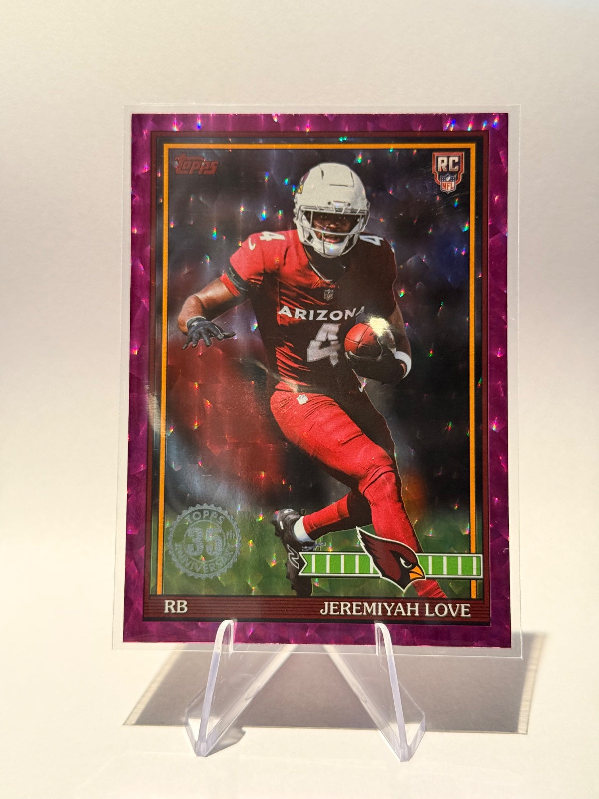 2026 Topps Jeremiyah Love RC #91TR-9 – Pink Crackle Foil – Arizona Cardinals