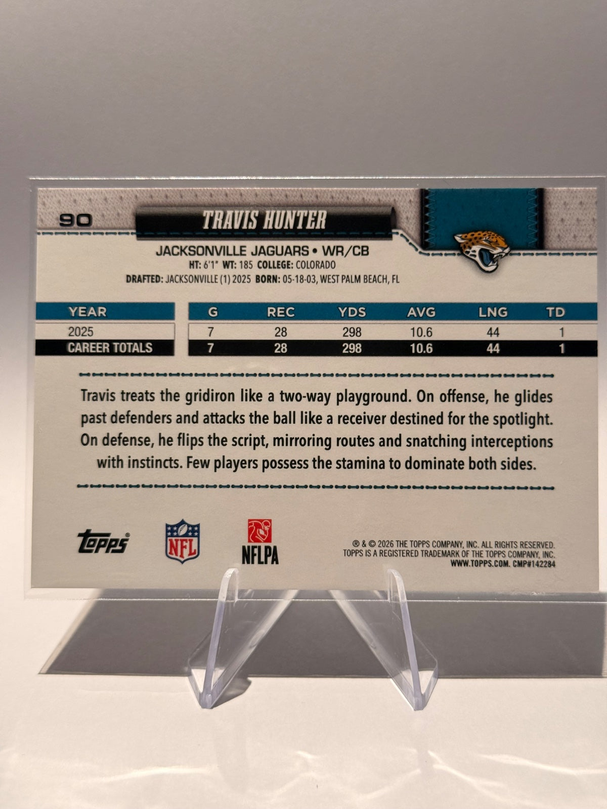 2026 Topps Travis Hunter #90 – Silver Foil – Jacksonville Jaguars