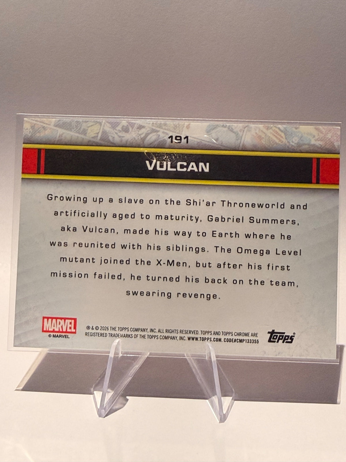 2026 Topps Chrome Marvel Vulcan #191 Orange Refractor /25
