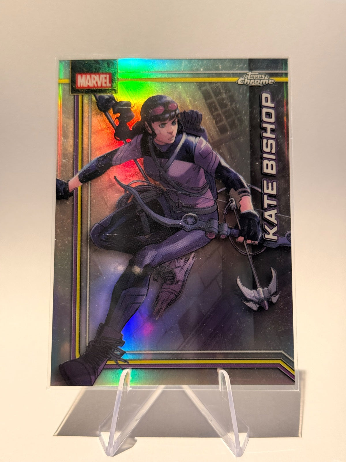 2026 Topps Chrome Marvel Kate Bishop #063 Refractor – Hawkeye