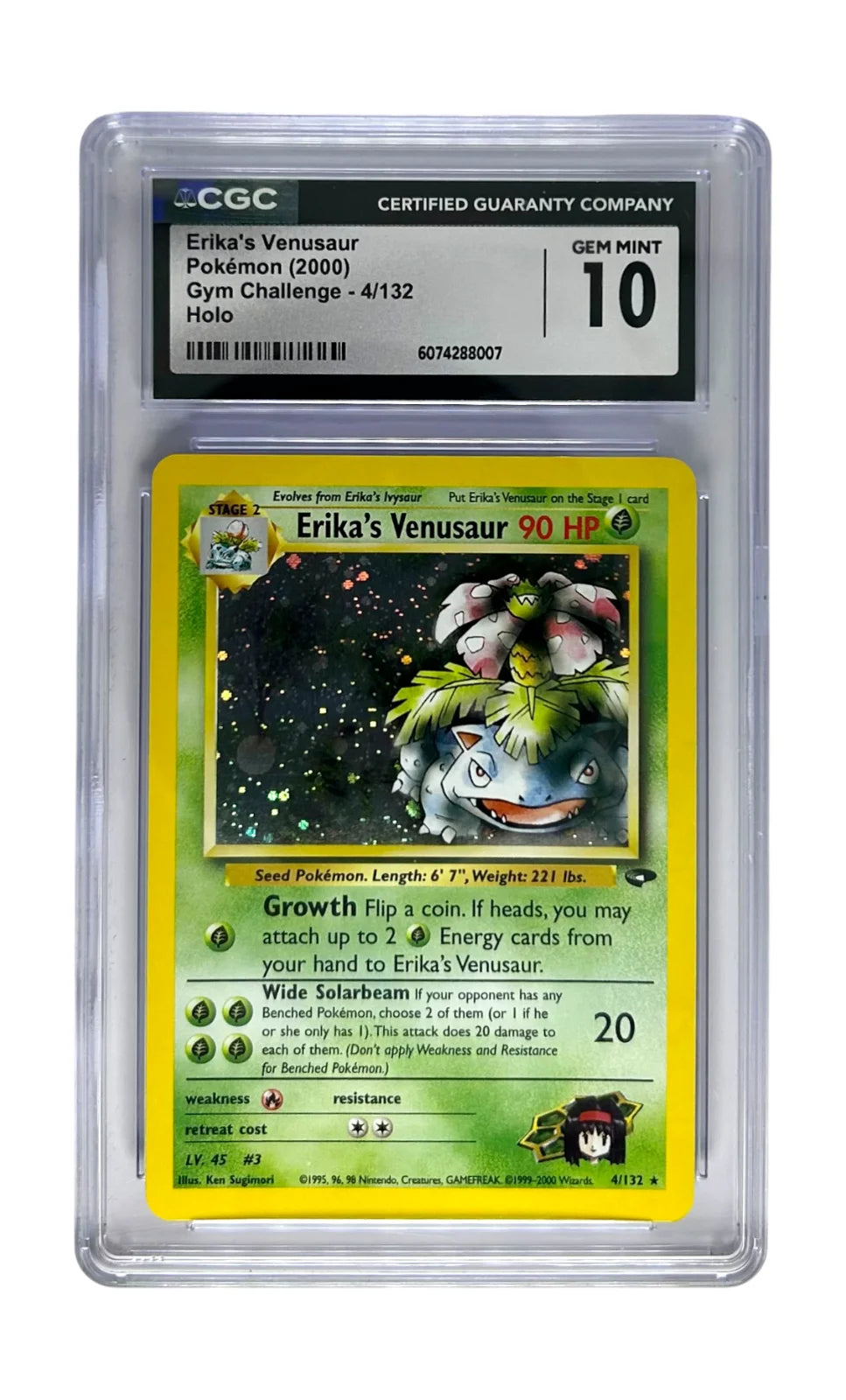 Erika's Venusaur 4 · Unlimited Holofoil (Gym Challenge) — CGC 10